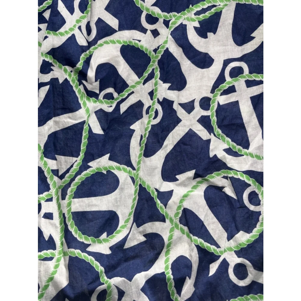 Girl’s Mudpie Dress/ coverup, M (8-10) nautical anchor, Navy white and Green